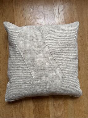 CB2 wool zigzag motif “Bias” pillow with down inset